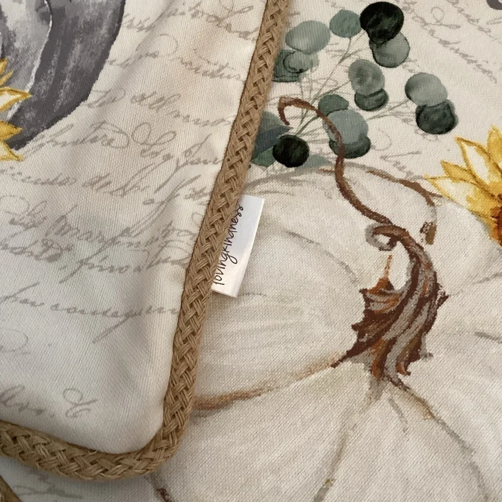 Loving Kindness Pillow Covers - BLESSED‎ Fall Sunflower White Pumpkin Vines